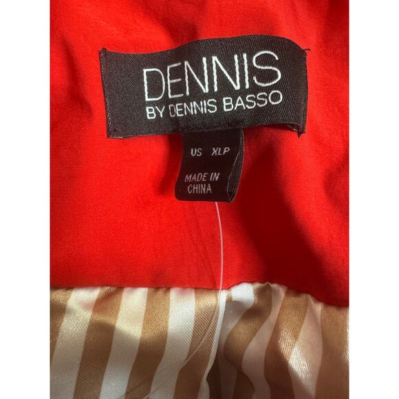 Dennis Basso Regular Water Resistant Trench Coat Hood Tomato Red XL Petite NWOT - Picture 12 of 13